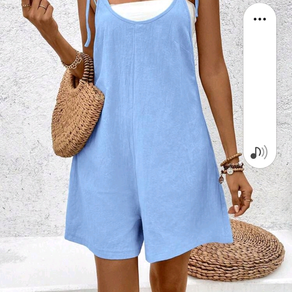 Light Blue Spaghetti Strap Romper XL New With Tags